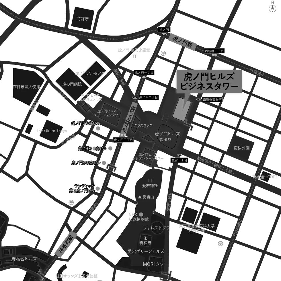 虎ノ門ヒルズ周辺地図